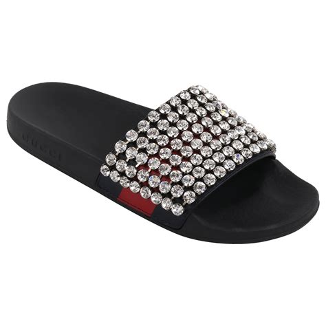 diamnod gucci slides|selfridges Gucci slides.